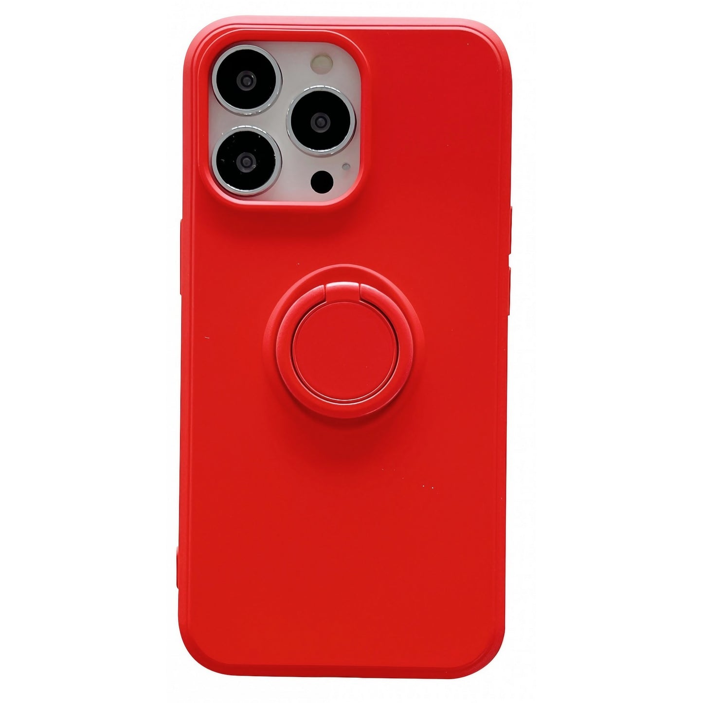 Husa protectie compatibila cu Samsung Galaxy A12 Liquid Silicone Ring cu suport rotativ Rosu