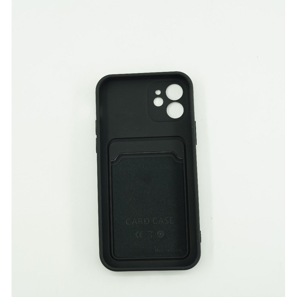 Husa protectie cu suport card compatibila cu Apple iPhone 12 Negru