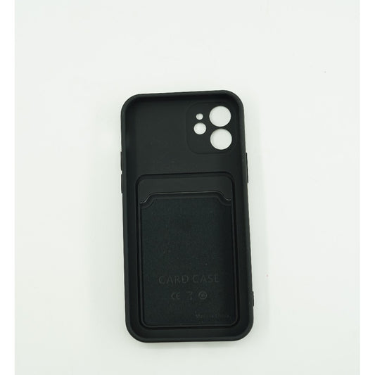 Husa protectie cu suport card compatibila cu Apple iPhone 12 Negru