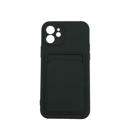Husa protectie cu suport card compatibila cu Apple iPhone 12 Negru