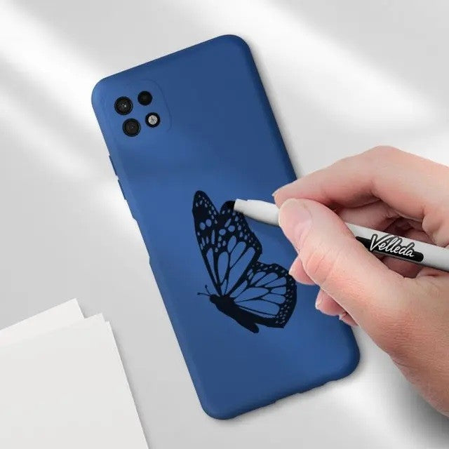 Husa protectie pentru Samsung A22 5G Liquid Silicone Albastru Inchis