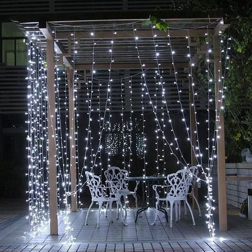 Instalatie Craciun Tip Turturi, 10 m, IP44, 286 Led-uri, Alb rece, 8 jocuri de lumini, Interconectabila, Prelungitor 3 m inclus, Fir Cupru, Interior/Exterior