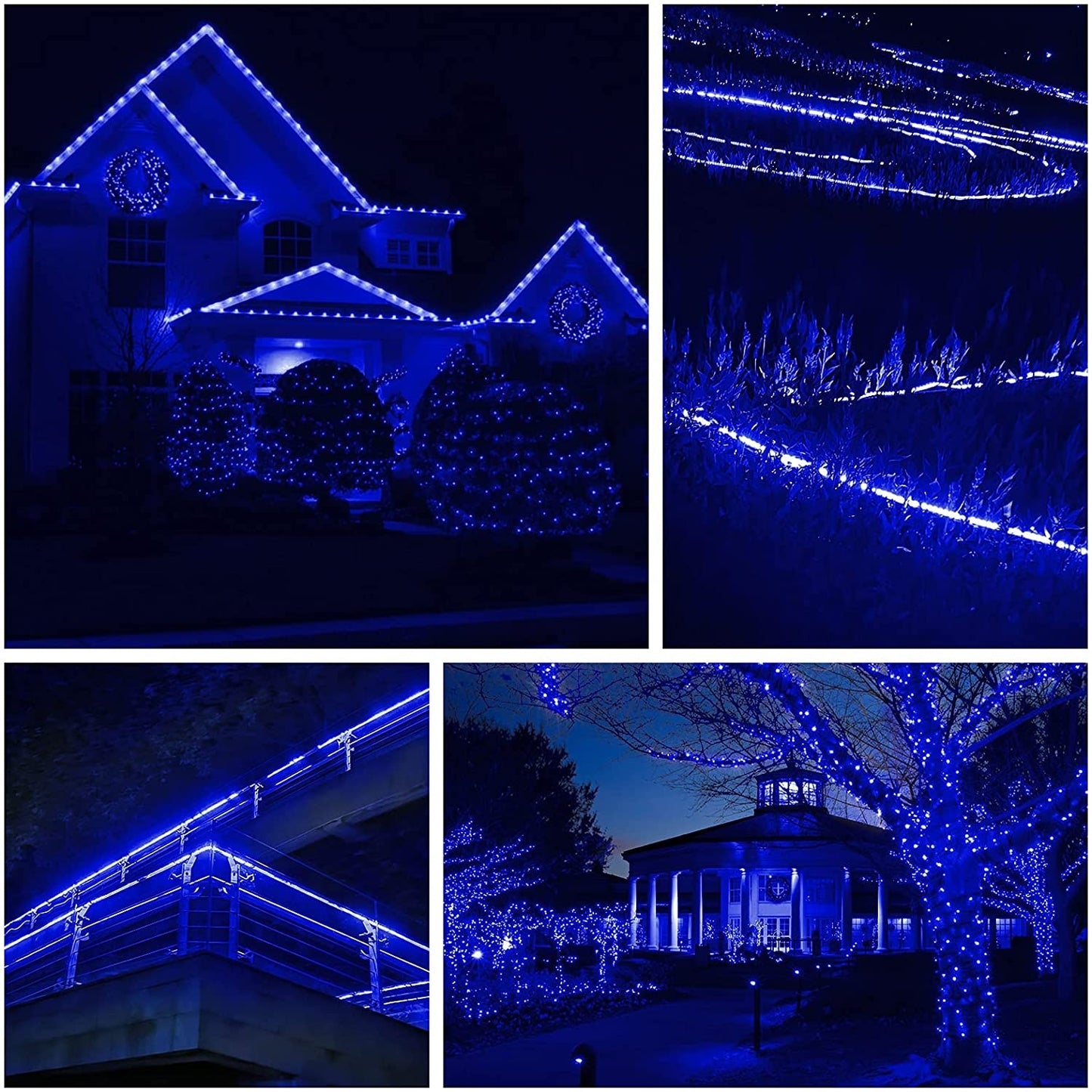 Instalatie Craciun, 2 m, 48 Led-uri, Furtun Luminos, Albastru, Transformator, Sectionabila, 220 V