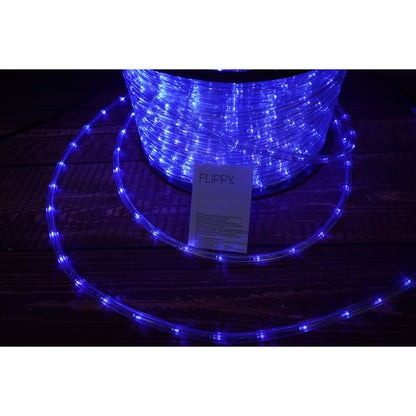 Instalatie Craciun, 2 m, 48 Led-uri, Furtun Luminos, Albastru, Transformator, Sectionabila, 220 V