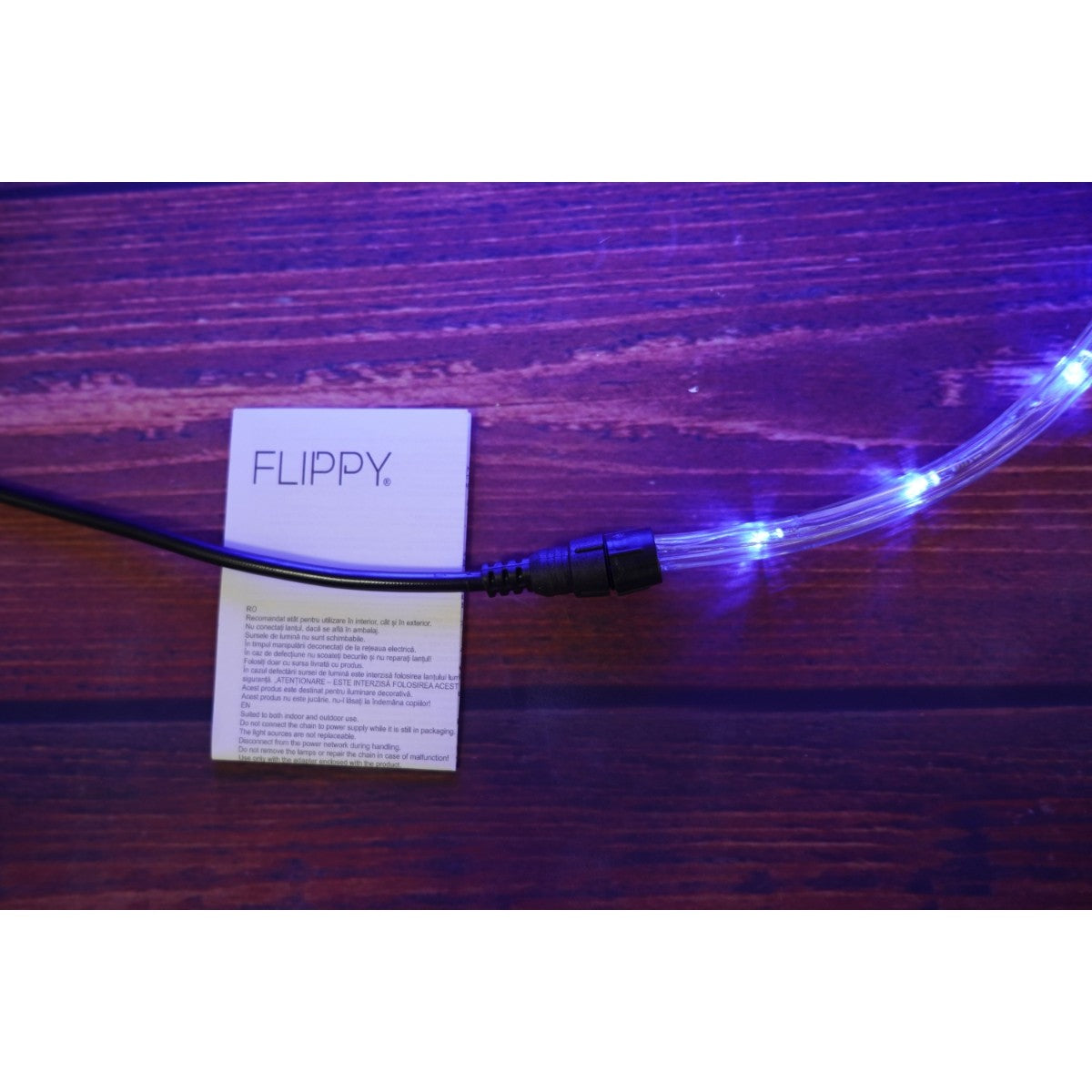 Instalatie Craciun, 2 m, 48 Led-uri, Furtun Luminos, Albastru, Transformator, Sectionabila, 220 V
