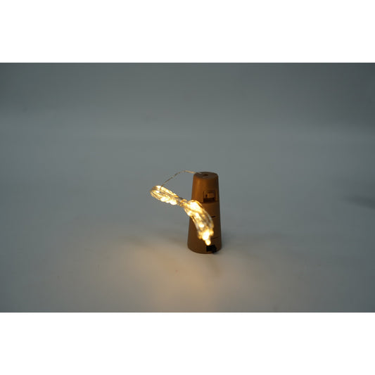 Instalatie de Craciun, Liniara, 2 m, Baterii, 20 LED-uri, Alb Cald, Fir Cupru, Interior/Exterior
