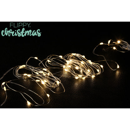 Instalatie Craciun, Liniara, 2 m, Baterii, 20 LED-uri, Alb Cald, Fir Cupru, Interior/Exterior