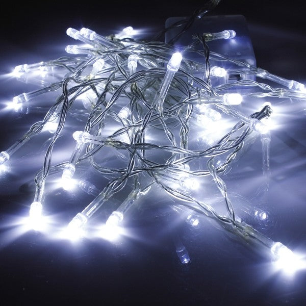Instalatie Craciun, 220 m, 5280 Led-uri ,Franjuri, Alb rece, Flash, Alimentator, Interconectabila, Prelungitor 6.5 m inclus, Fir Transparent Cauciucat, 220v