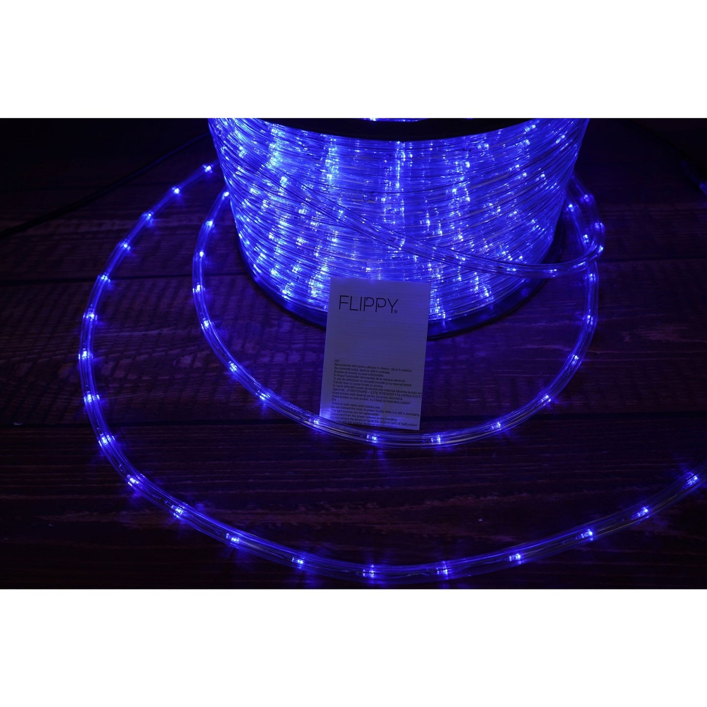 Instalatie Craciun, 4 m, 96 Led-uri, Furtun Luminos, Albastru, Transformator, Sectionabila, 220 V
