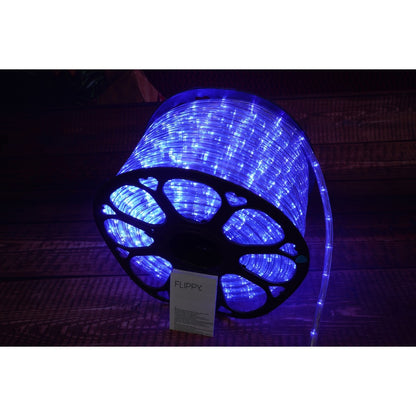 Instalatie Craciun, 4 m, 96 Led-uri, Furtun Luminos, Albastru, Transformator, Sectionabila, 220 V