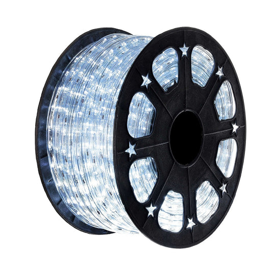 Instalatie Craciun, 98 m, 2352 Led-uri, Furtun Luminos, Alb rece, Transformator, 8 jocuri de lumini, Sectionabila, 220 V
