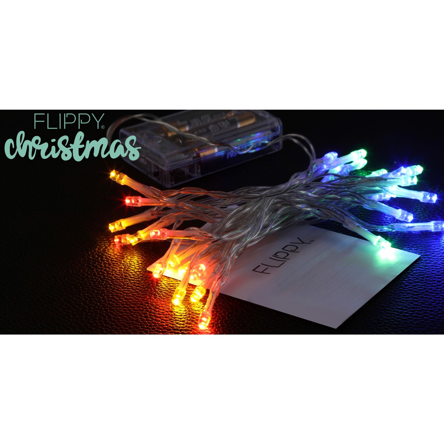 Instalatie de Craciun, Liniara, 1 m, Baterii, 10 LED-uri, Multicolor, 2 Jocuri de Lumini, Fir Transparent, Interior/Exterior