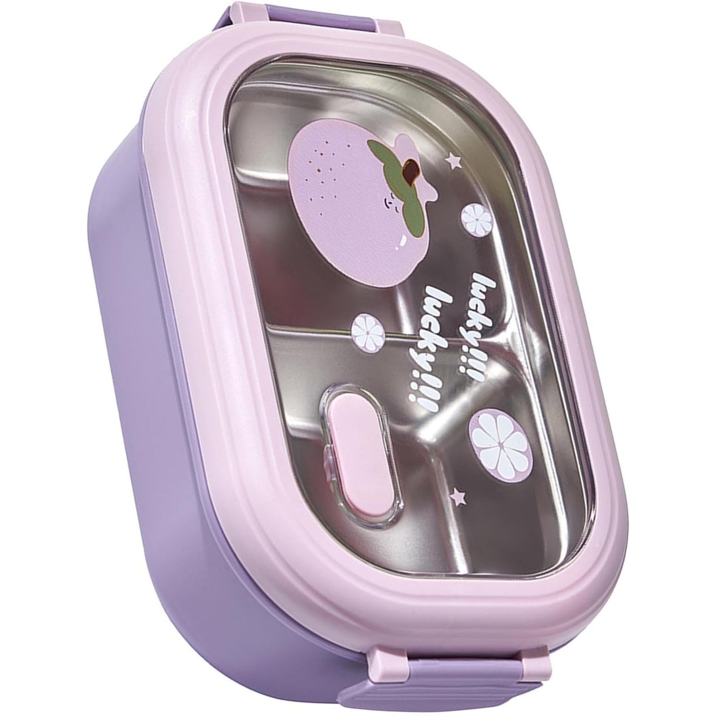 Cutie pentru Pranz sau Gustari, cu Doua Compartimente, pentru Copii si Adulti, Etansare, PP, Perfect pentru Scoala si Birou, 1000 mL, 22.5x14.5x8 cm, Mov