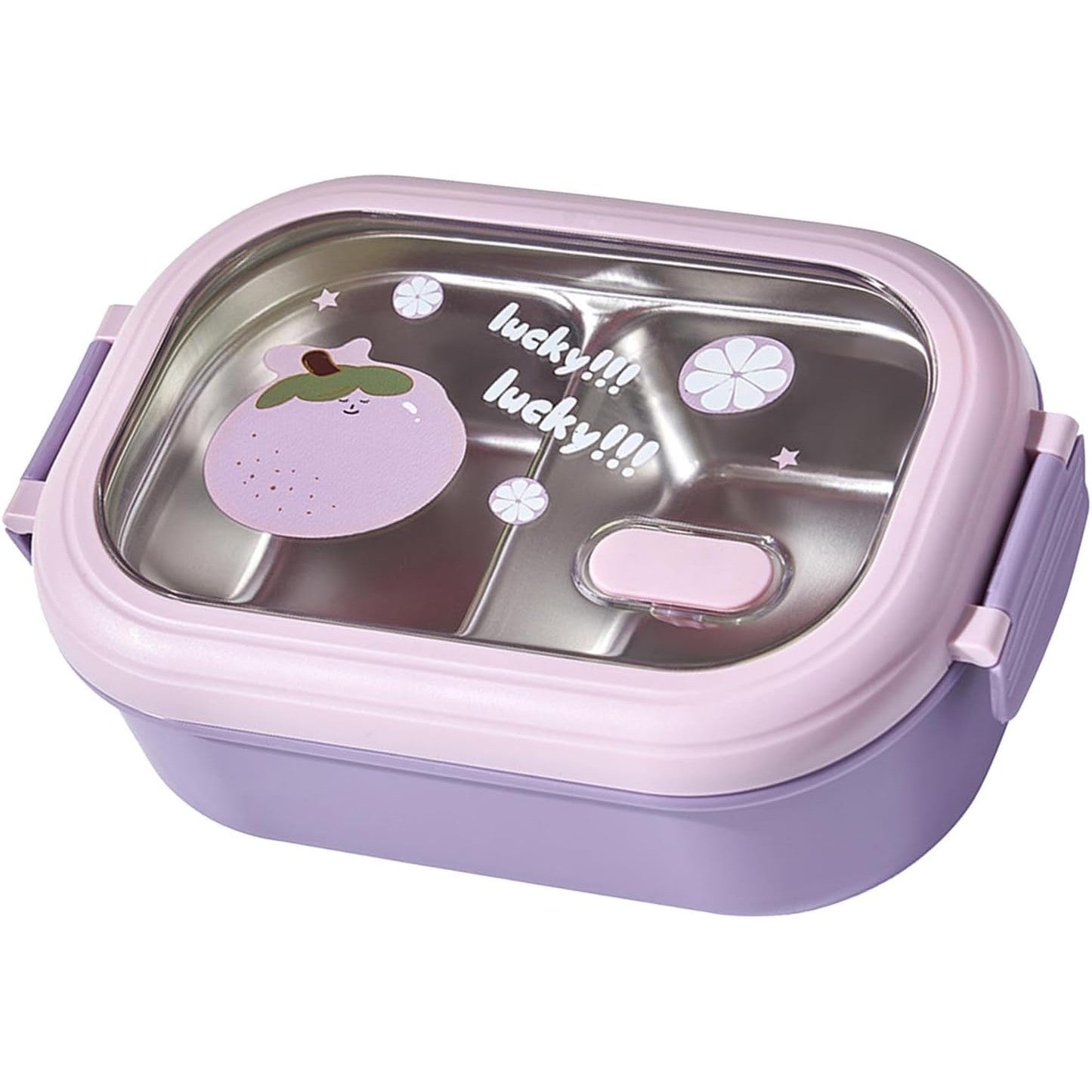 Cutie pentru Pranz sau Gustari, cu Doua Compartimente, pentru Copii si Adulti, Etansare, PP, Perfect pentru Scoala si Birou, 1000 mL, 22.5x14.5x8 cm, Mov