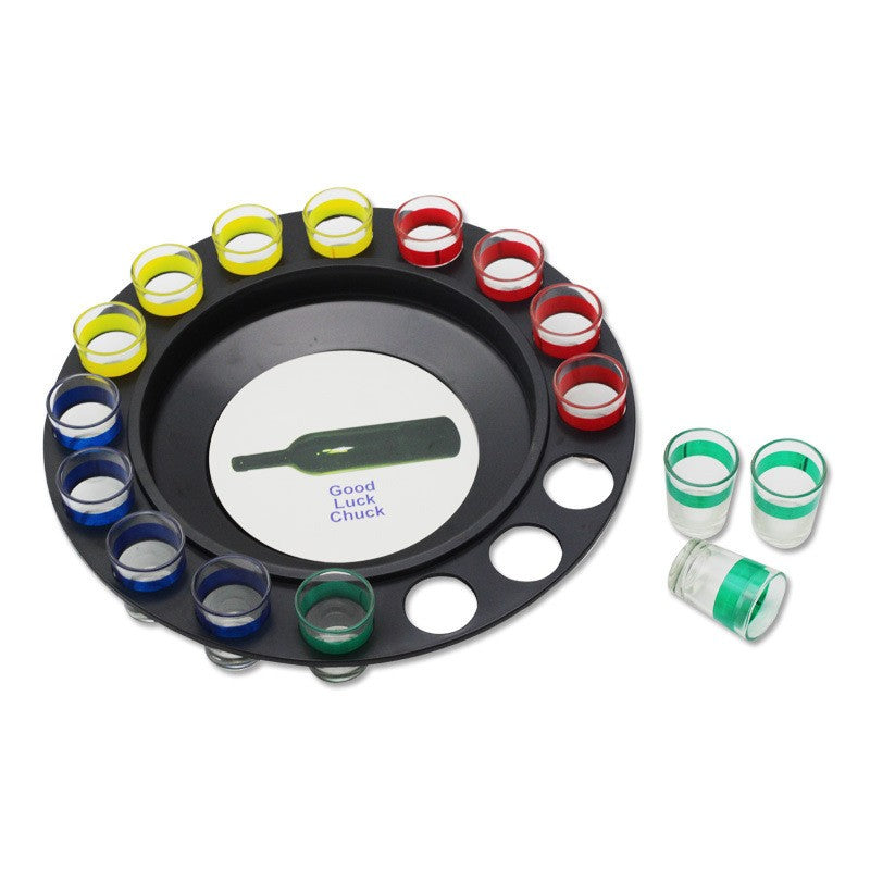 Joc de Societate "Adevar sau Provocare", Ruleta cu 16 pahare de Shot din Sticla, pentru Petreceri, Distractie, Cadouri, Multicolor