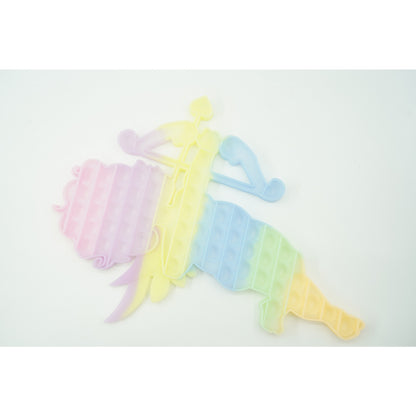 Jucarie antistres din silicon, Pop it Now and Flip It , 40x45 cm, Cupidon, Fosforescent, Multicolor