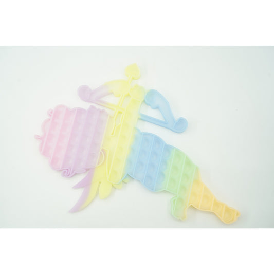 Jucarie antistres din silicon, Pop it Now and Flip It , 40x45 cm, Cupidon, Fosforescent, Multicolor