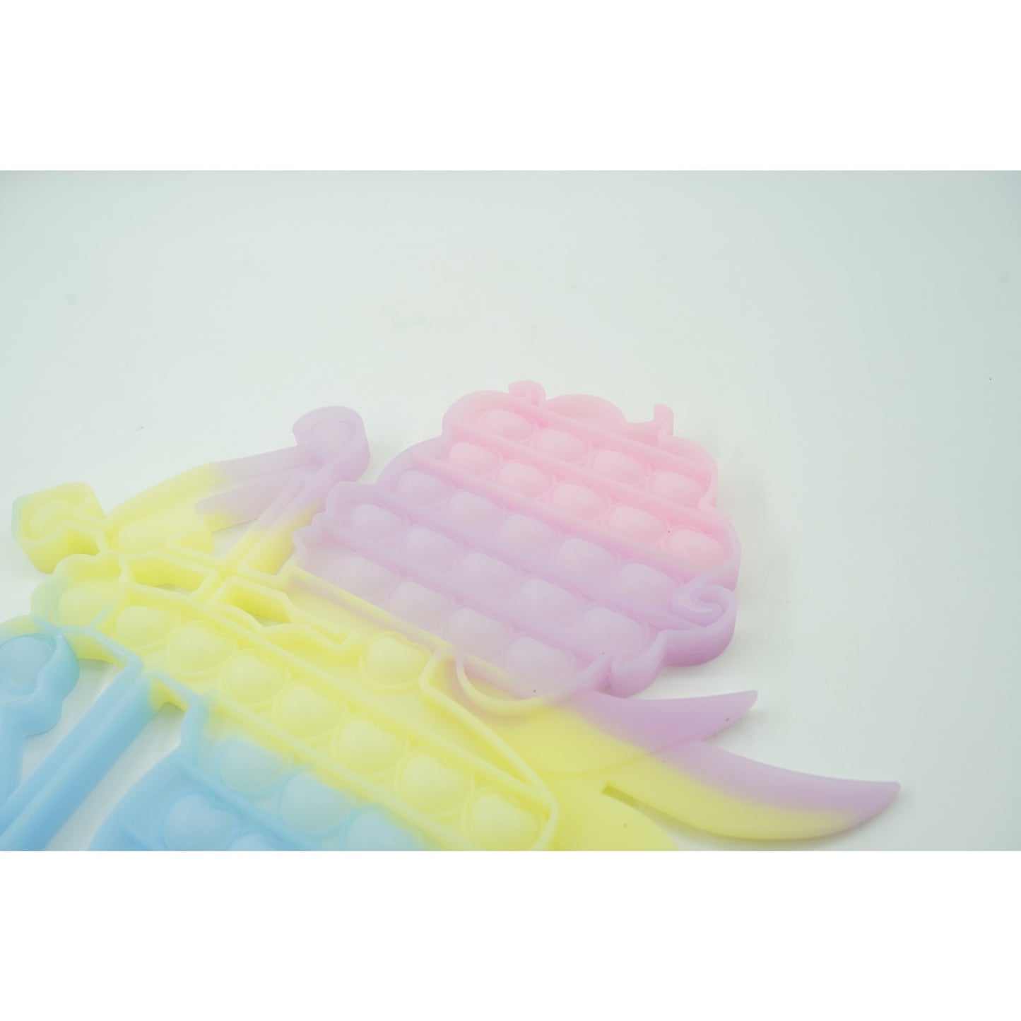 Jucarie antistres din silicon, Pop it Now and Flip It , 40x45 cm, Cupidon, Fosforescent, Multicolor