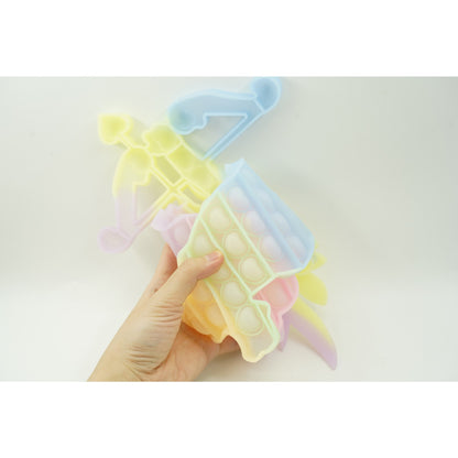 Jucarie antistres din silicon, Pop it Now and Flip It , 40x45 cm, Cupidon, Fosforescent, Multicolor