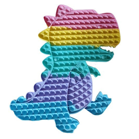 Jucarie antistres din silicon, Pop It Now, Dinozaur, Multicolor, 45x32 cm, Model 3