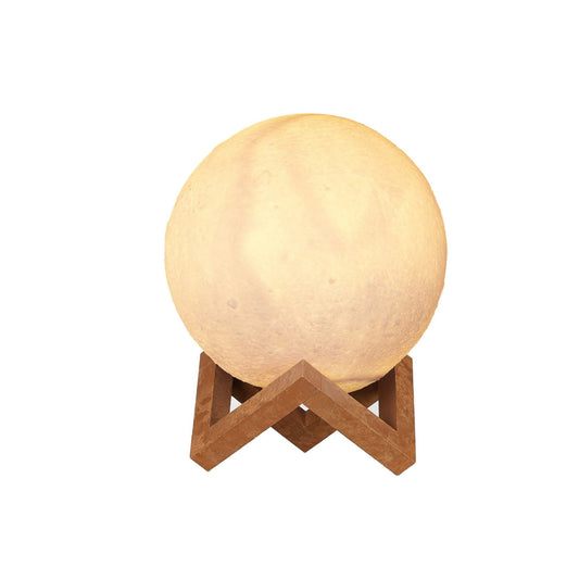 Lampa de veghe in forma de luna 3D Moon Light Alb Cald, alimentare baterii, stand plastic inclus, 8 cm
