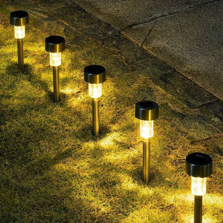 Lampa solara Led decorativa pentru gradina, Argintie, Lumina Alb Cald