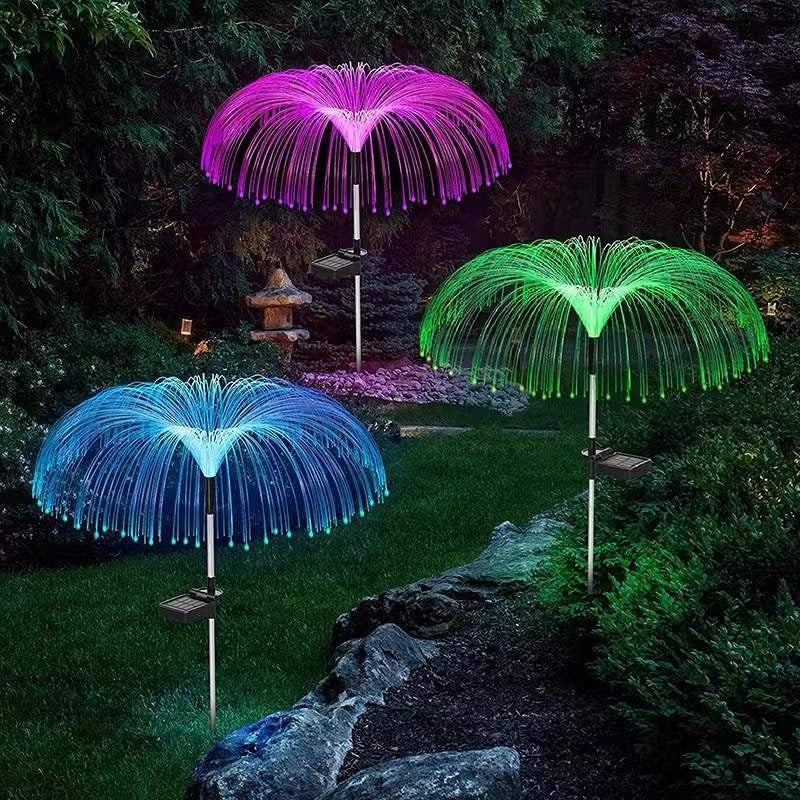 Lampa solara LED tip Meduza, inaltime 90 cm, Pentru gradina