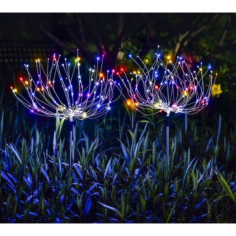 Lampa solara sub forma de artificii, 120 LED-uri, multicolor