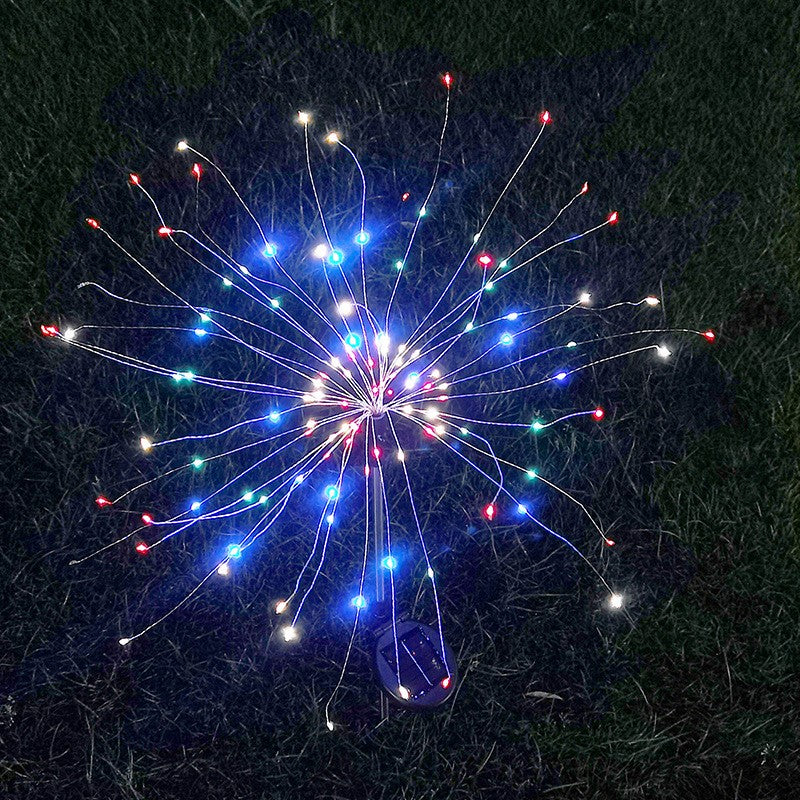 Lampa solara sub forma de artificii, 120 LED-uri, multicolor