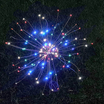 Lampa solara sub forma de artificii, 120 LED-uri, multicolor
