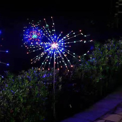 Lampa solara sub forma de artificii, 120 LED-uri, multicolor