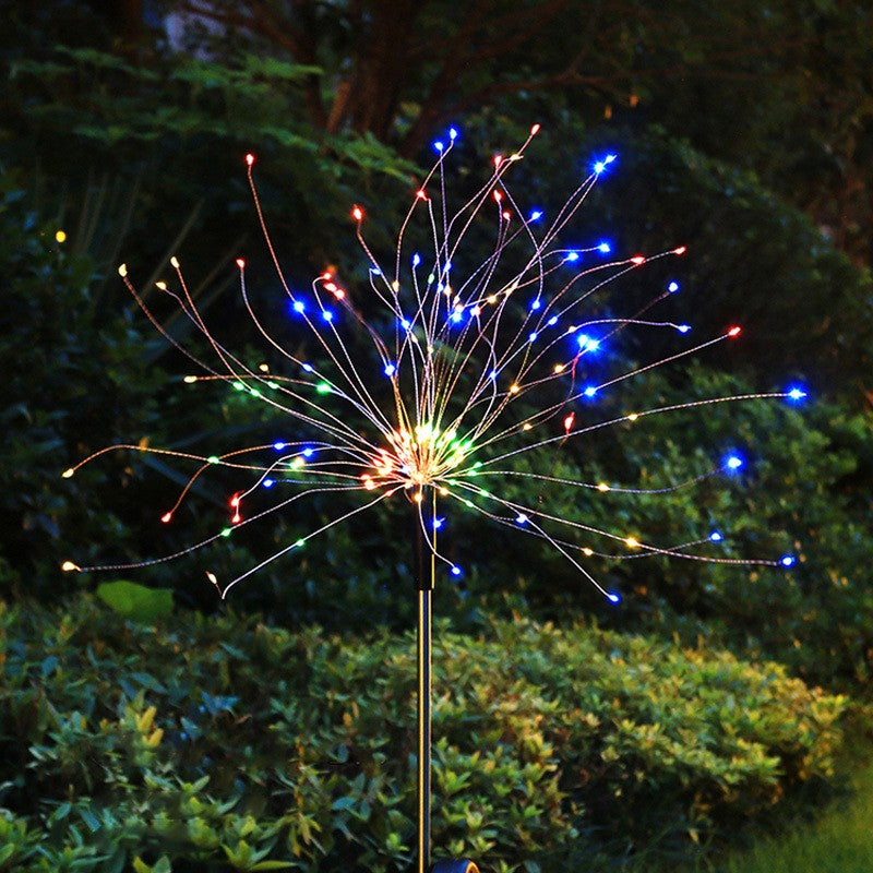 Lampa solara sub forma de artificii, 120 LED-uri, multicolor