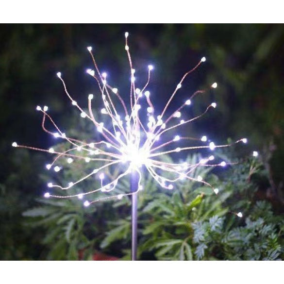 Lampa solara sub forma de artificii, 90 LED-uri, alb rece