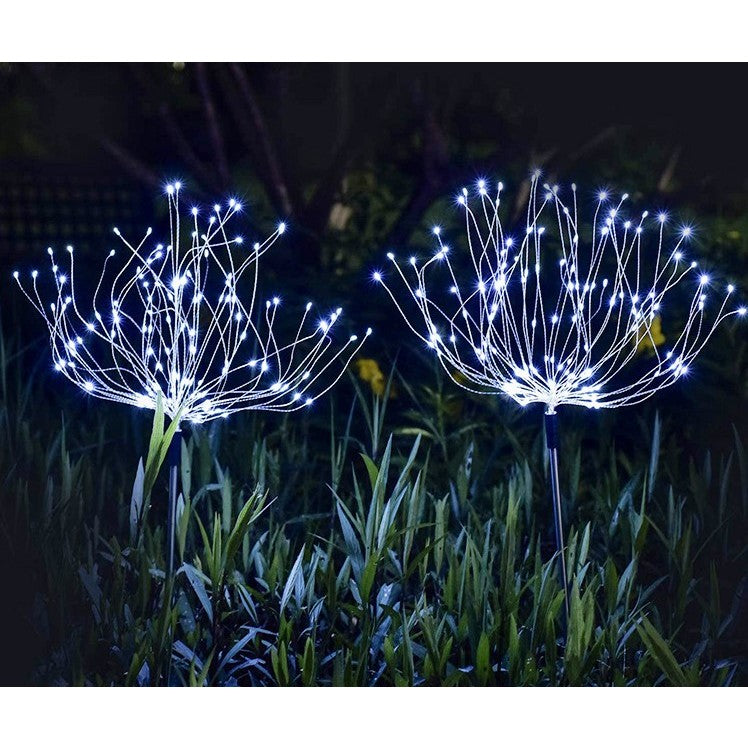 Lampa solara sub forma de artificii, 90 LED-uri, alb rece