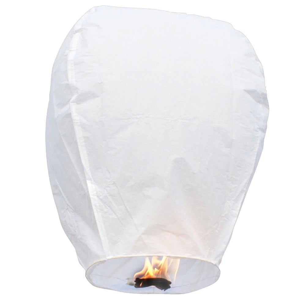 Lampion zburator, hartie biodegradabila, Alb