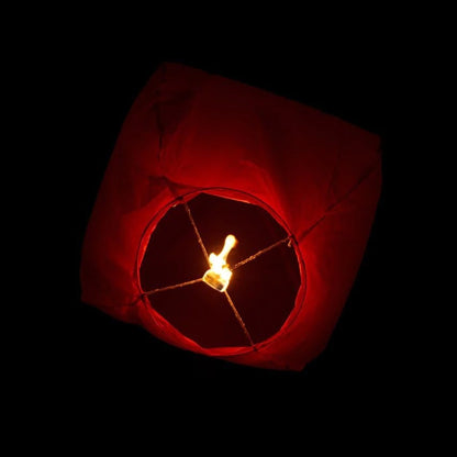 Lampion zburator, hartie biodegradabila, Rosu