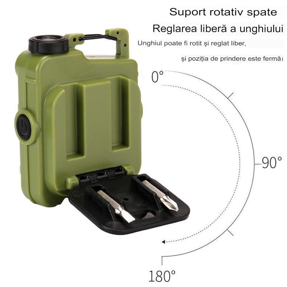 Lanterna Mini de Buzunar Tip Breloc, Incarcare prin USB Type C, Multifunctionala, pentru Exterior, Camping, Alpinism, Ciclism, Mini Lanterna Elvis, 6.1 x 5 x 2.5 cm, Lumina Puternica, Culoare Verde
