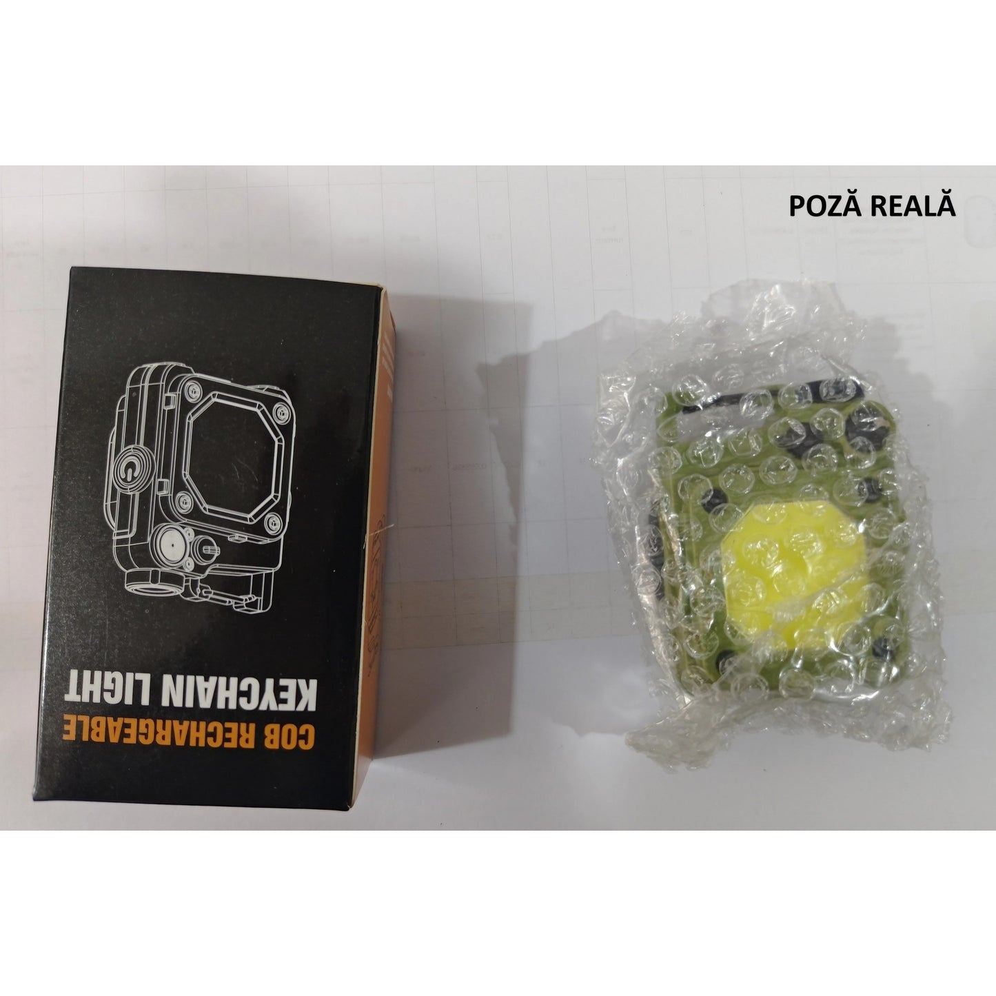 Lanterna Mini de Buzunar Tip Breloc, Incarcare prin USB Type C, Multifunctionala, pentru Exterior, Camping, Alpinism, Ciclism, Mini Lanterna Elvis, 6.1 x 5 x 2.5 cm, Lumina Puternica, Culoare Verde