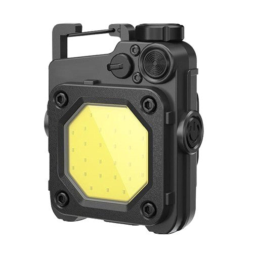 Lanterna Mini de Buzunar Tip Breloc, Incarcare prin USB Type C, Multifunctionala, pentru Exterior, Camping, Alpinism, Ciclism, Mini Lanterna Elvis, 6.1 x 5 x 2.5 cm, Lumina Puternica, Culoare Negru