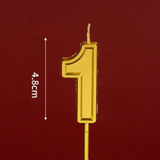 Lumanare pentru Tort Cifra 1, 4.8 cm, Aniversare, Aurie