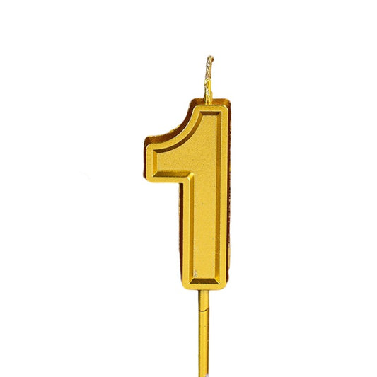 Lumanare pentru Tort Cifra 1, 4.8 cm, Aniversare, Aurie