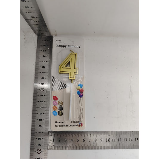 Lumanare pentru Tort Cifra 4, 4.8 cm, Anivesare, Aurie