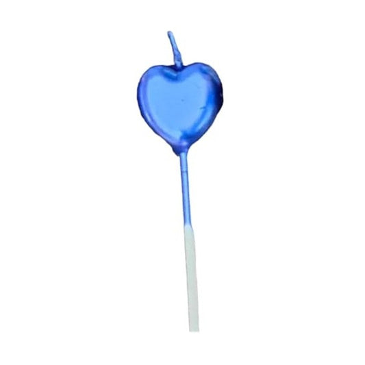 Lumanare de Tort, Model Inima, Party, 8.5 x 3 cm, Albastru