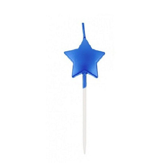 Lumanare de Tort, Model Steluta, Party, 8.5 x 3.2 cm, Albastru
