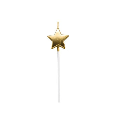 Lumanare de Tort, Model Steluta, Party, 8.5 x 3.2 cm, Auriu
