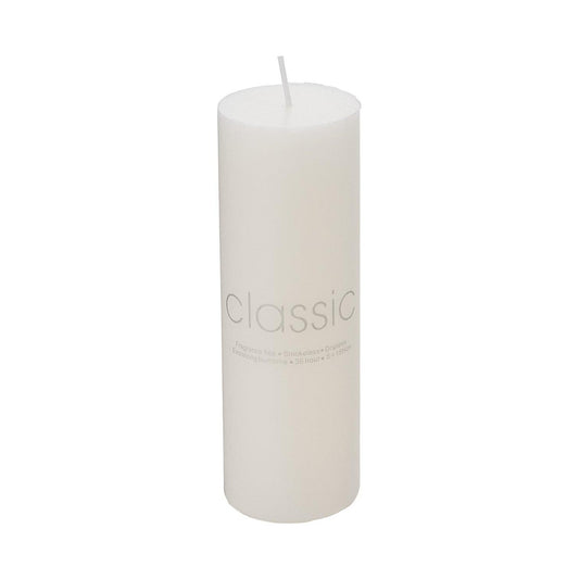 Lumanare Decorativa, din Parafina, Cilindrica, Fara Fum si Fara Parfum, 5 x 15 cm, 260 g, Ardere 36h, Ivory Alb