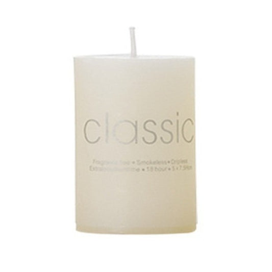 Lumanare Decorativa, din Parafina, Cilindrica, Fara Fum si Fara Parfum, 5 x 7.5 cm, 130 g, Ardere 36h, Ivory Alb