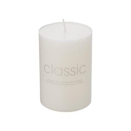 Lumanare Decorativa, din Parafina, Cilindrica, Fara Fum si Fara Parfum, 7 x 10 cm, 300 g, Ardere 48h, Ivory Alb