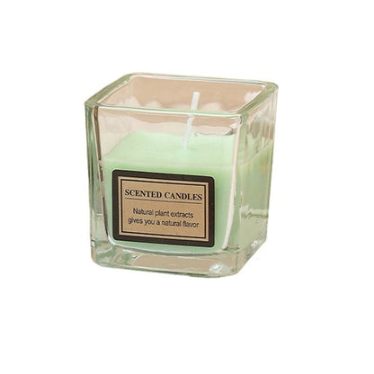 Lumanare Parfumata, Model Pahar Transparent, cu Ulei Esential, 4.8 x 5.4 x 5.5 cm, Aroma de Ceai Alb, Verde