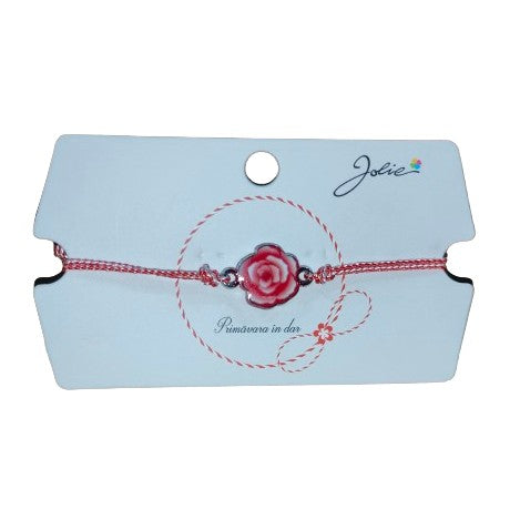 Martisor Bratara Traditionala, Snur Alb Rosu, Multiple Modele de pandantiv cu specific Traditional
